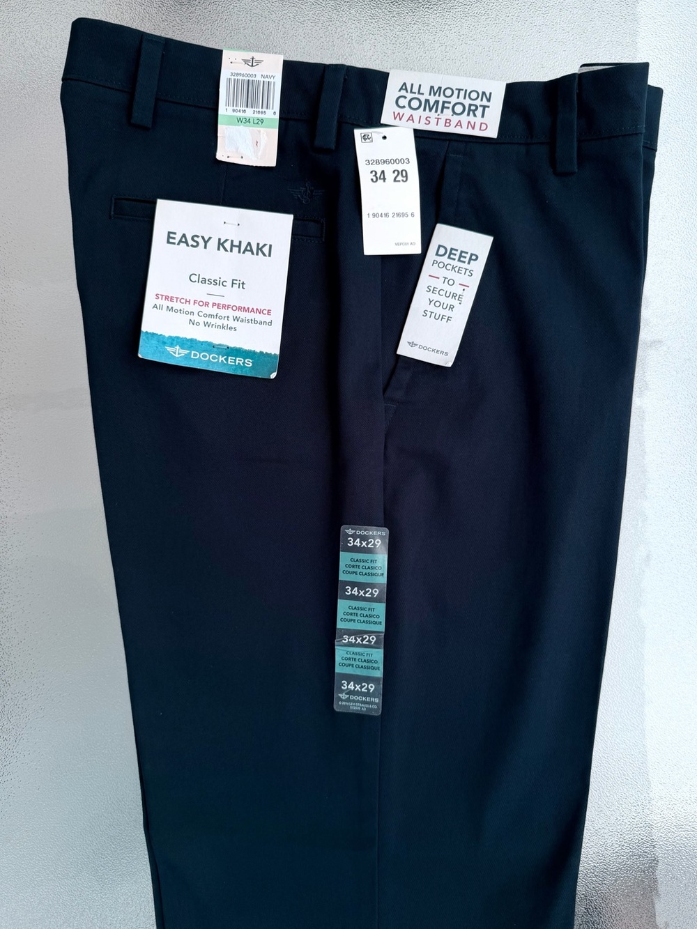 Dockers Navy Classic Fit Easy Khaki Trouser Pants ~ Men’s 34x29 - Picture 2 of 11